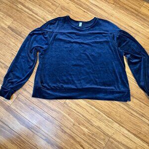 BP Blue Velour Crewneck Pullover | Women’s Large